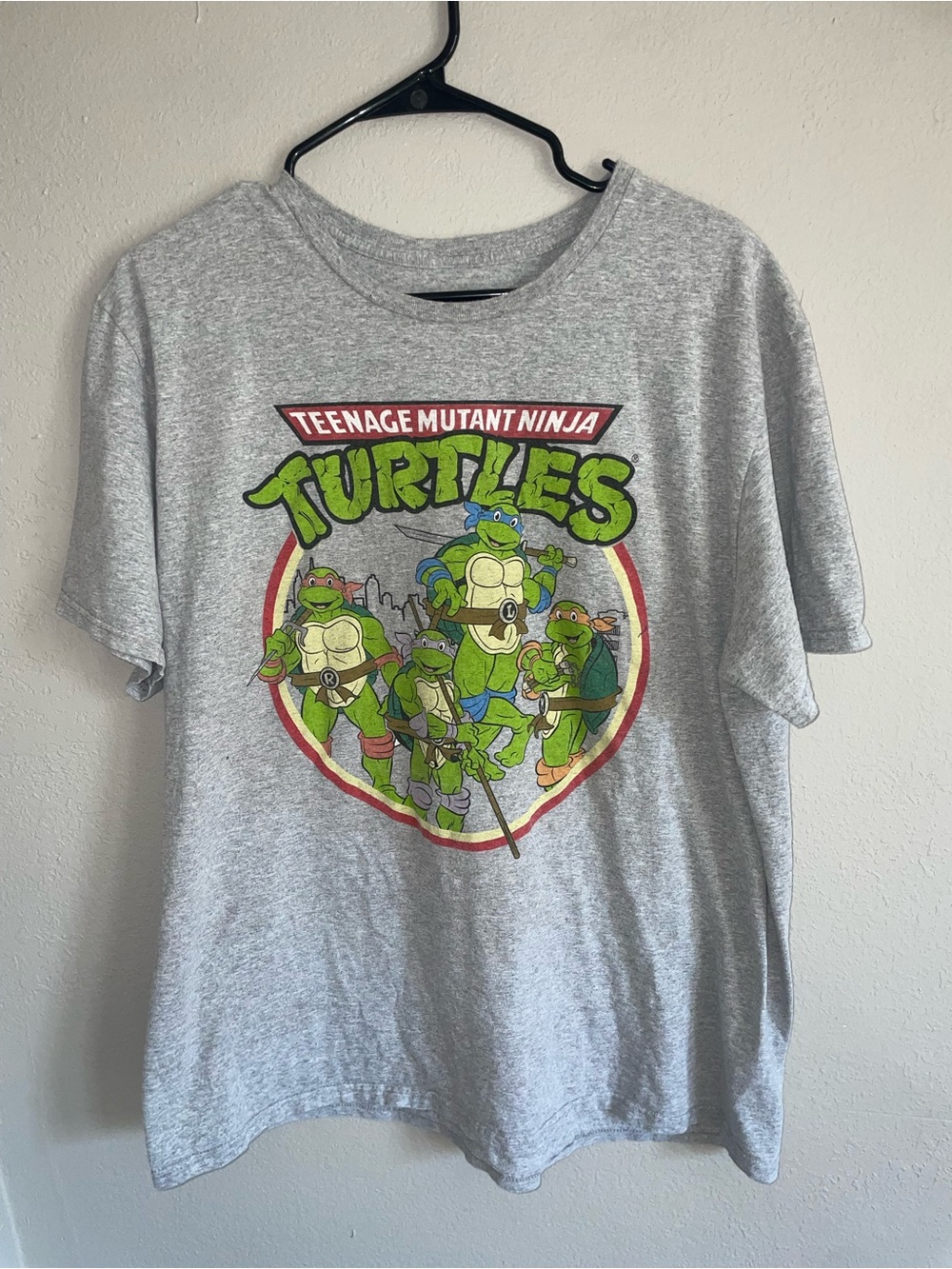 Nickelodeon Gray TMNT Graphic Tee with Green Turtles XL